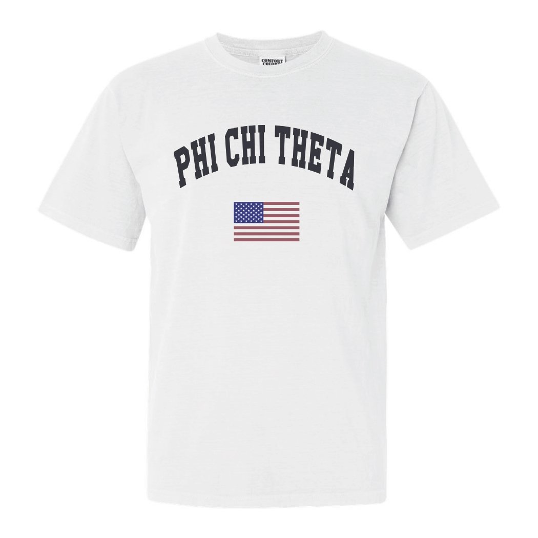 Phi Chi Theta Traditional Flag Comfort Colors T-Shirt - Kite and Crest