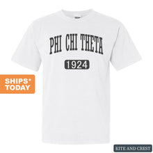 Load image into Gallery viewer, Phi Chi Theta Weekender Comfort Colors T-Shirt - Kite and Crest
