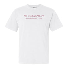 Load image into Gallery viewer, Phi Delta Epsilon Boyfriend Comfort Colors T-Shirt - Kite and Crest

