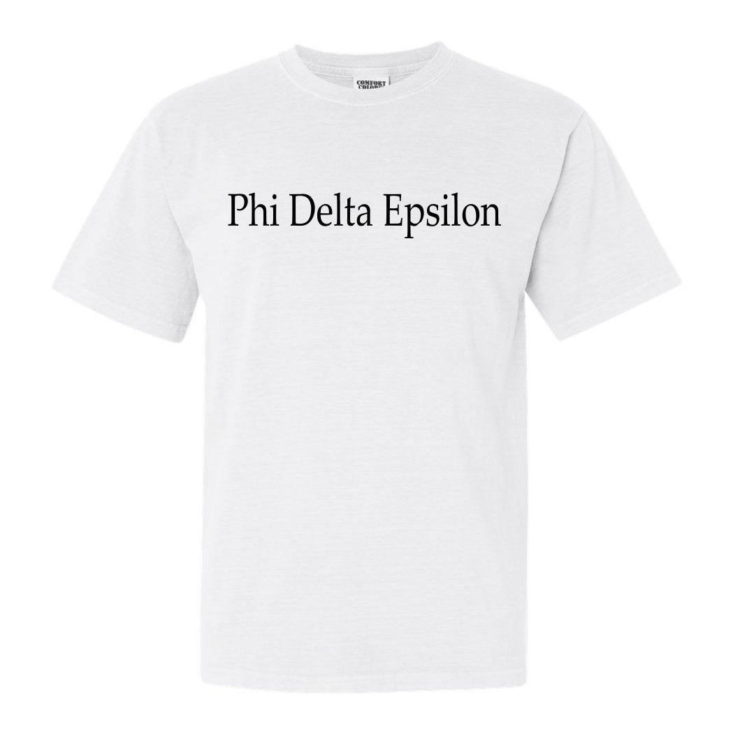 Phi Delta Epsilon Clean and Simple Comfort Colors T-Shirt - Kite and Crest