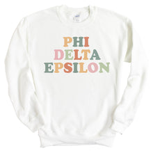 Load image into Gallery viewer, Phi Delta Epsilon For Everyone Sweatshirt - Fraternity Crewneck Sweatshirt - Kite and Crest
