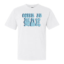 Load image into Gallery viewer, Phi Delta Epsilon Happy to be Comfort Colors T-Shirt - Kite and Crest
