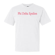 Load image into Gallery viewer, Phi Delta Epsilon Simply Me Comfort Colors T-Shirt - Kite and Crest
