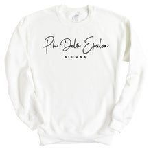 Load image into Gallery viewer, Phi Delta Epsilon Sorority Alumna Sweatshirt - Fraternity Crewneck Sweatshirt - Kite and Crest
