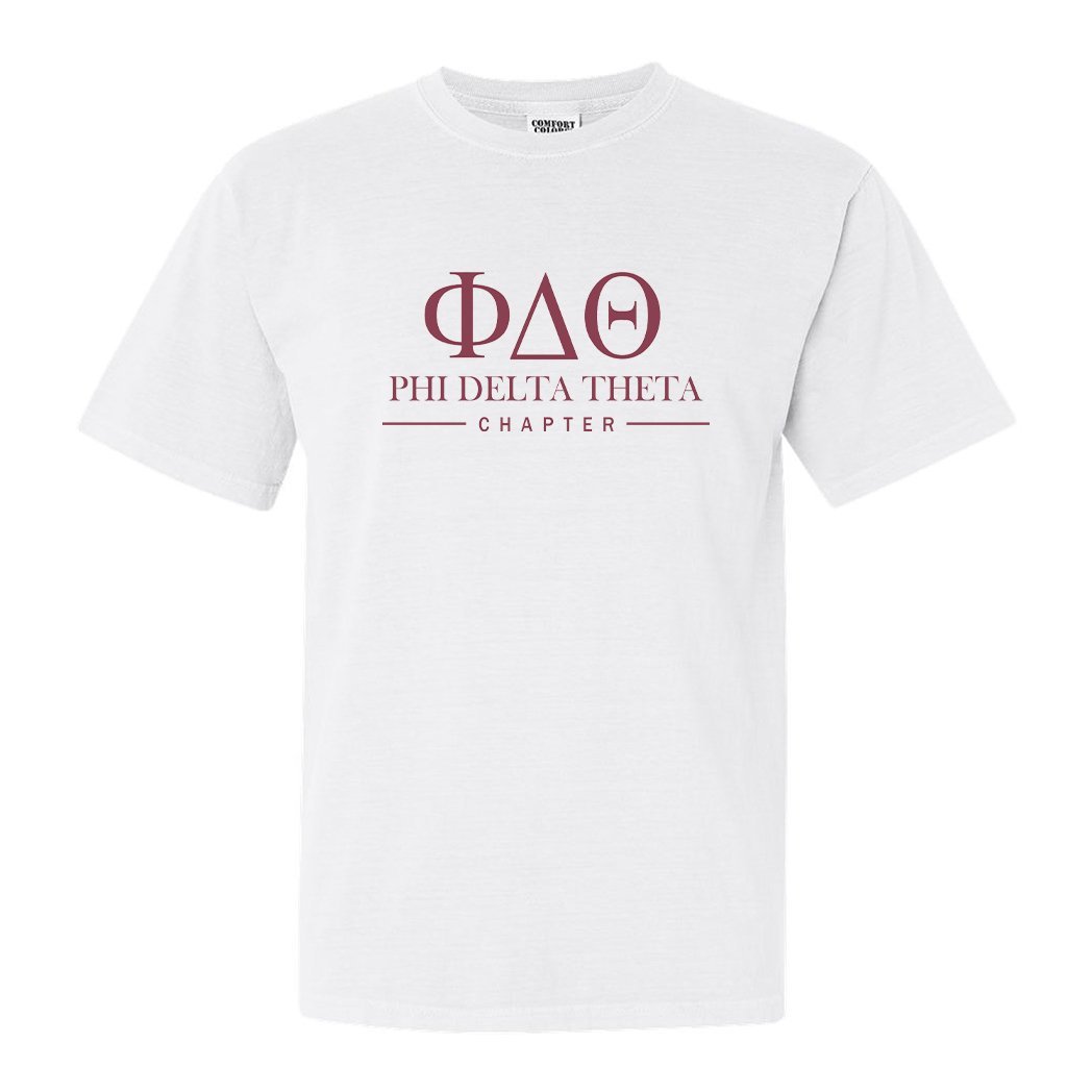 Phi Delta Theta Comfort Colors T-Shirt - Phi Delt Basic Lined Shirt - Kite and Crest