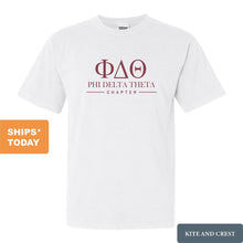 Load image into Gallery viewer, Phi Delta Theta Comfort Colors T-Shirt - Phi Delt Basic Lined Shirt - Kite and Crest
