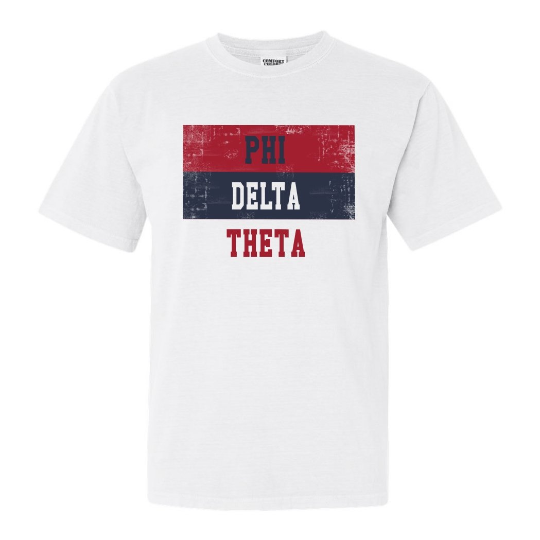 Phi Delta Theta Comfort Colors T-Shirt - Phi Delt Colorful Stripe Shirt - Kite and Crest
