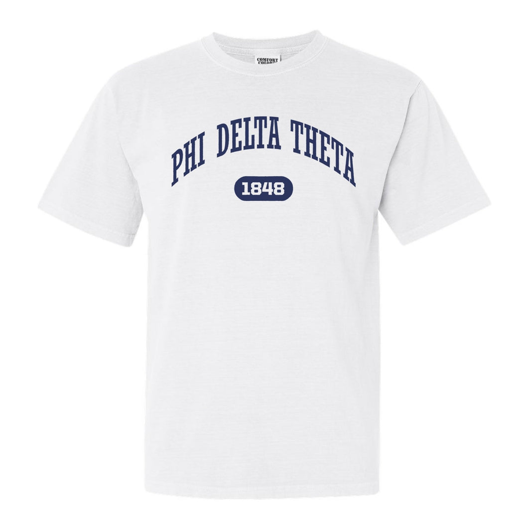 Phi Delta Theta Comfort Colors T-Shirt - Phi Delt Fraternal Arch Shirt - Kite and Crest