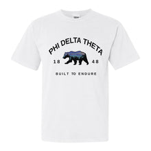 Load image into Gallery viewer, Phi Delta Theta Comfort Colors T-Shirt - Phi Delt Fraternal Bear Shirt - Kite and Crest
