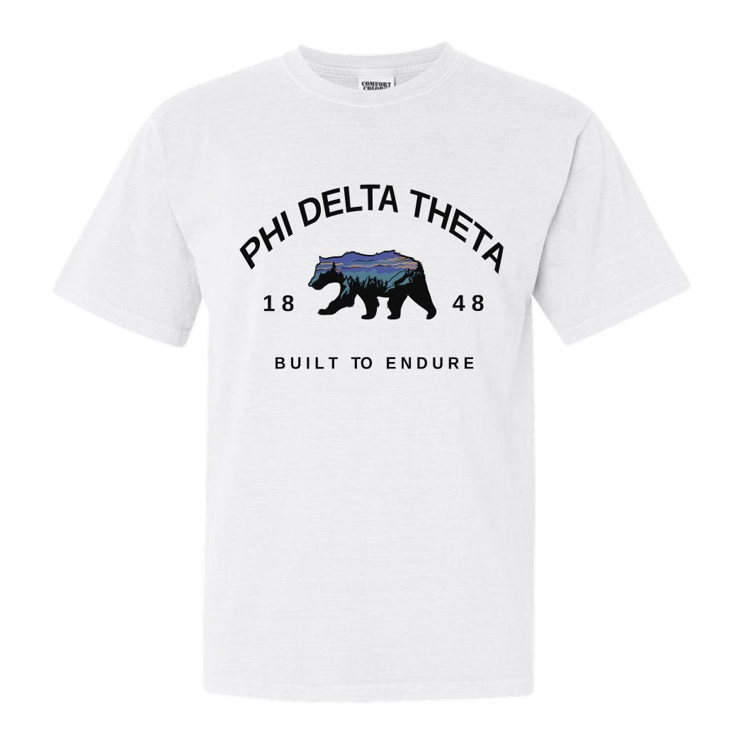 Phi Delta Theta Comfort Colors T-Shirt - Phi Delt Fraternal Bear Shirt - Kite and Crest
