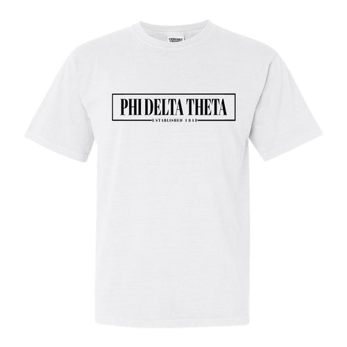 Phi Delta Theta Comfort Colors T-Shirt - Phi Delt Fraternal Block Shirt - Kite and Crest