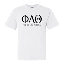 Load image into Gallery viewer, Phi Delta Theta Comfort Colors T-Shirt - Phi Delt Fraternal Block Shirt - Kite and Crest
