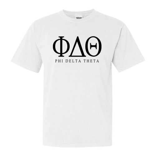 Phi Delta Theta Comfort Colors T-Shirt - Phi Delt Fraternal Block Shirt - Kite and Crest