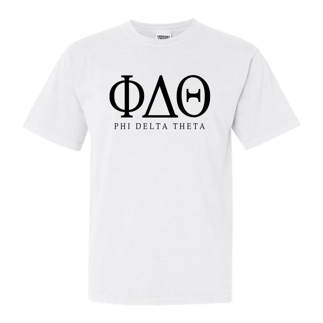 Phi Delta Theta Comfort Colors T-Shirt - Phi Delt Fraternal Block Shirt - Kite and Crest