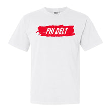 Load image into Gallery viewer, Phi Delta Theta Comfort Colors T-Shirt - Phi Delt Red Slash Shirt - Kite and Crest
