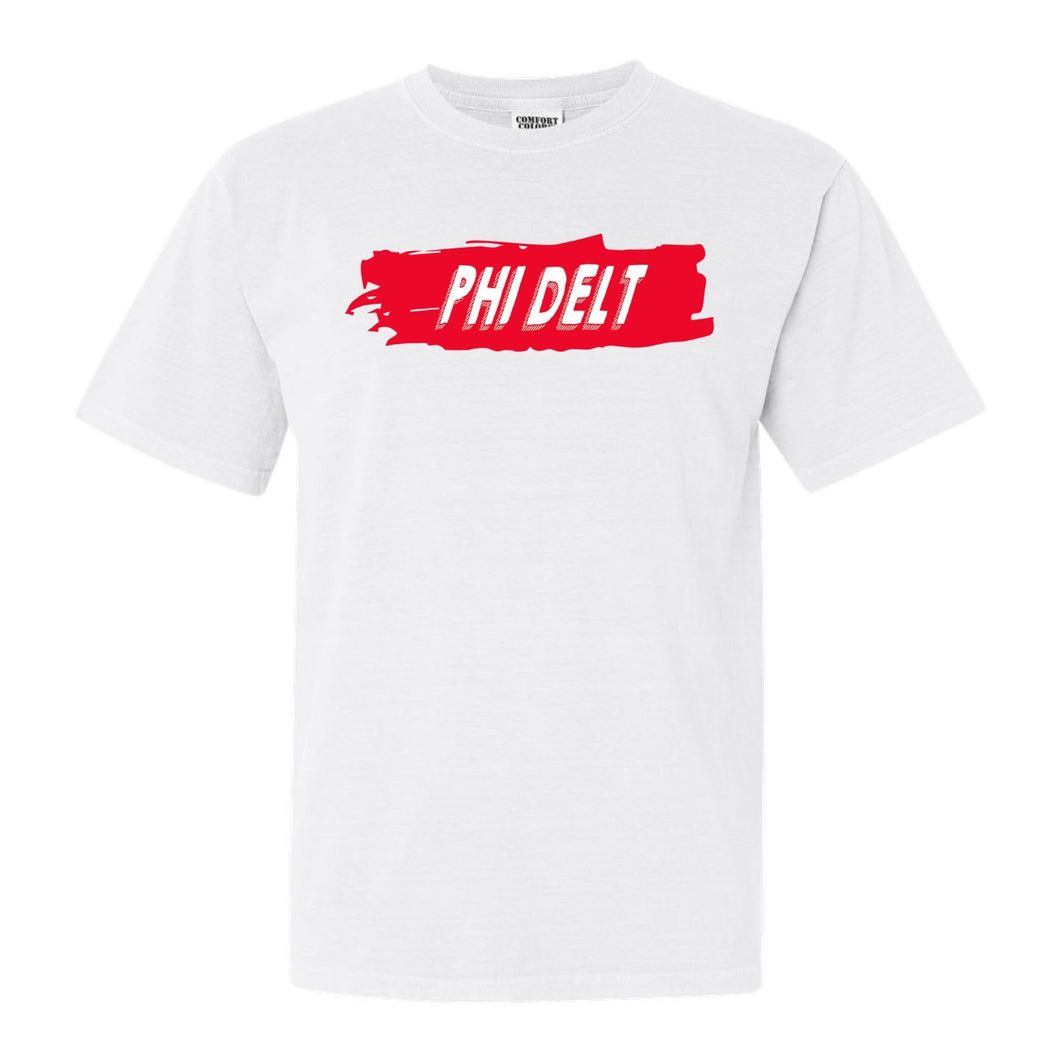 Phi Delta Theta Comfort Colors T-Shirt - Phi Delt Red Slash Shirt - Kite and Crest