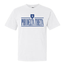 Load image into Gallery viewer, Phi Delta Theta Comfort Colors T-Shirt - Phi Delt Shield Shirt - Kite and Crest
