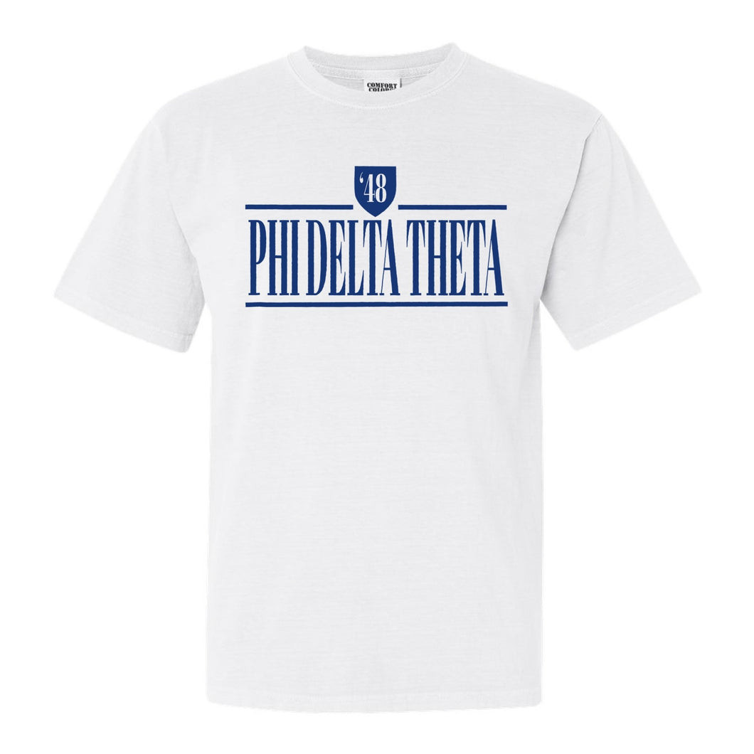 Phi Delta Theta Comfort Colors T-Shirt - Phi Delt Shield Shirt - Kite and Crest