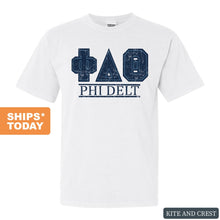 Load image into Gallery viewer, Phi Delta Theta Comfort Colors T-Shirt - Phi Delt Washed Letters Shirt - Kite and Crest
