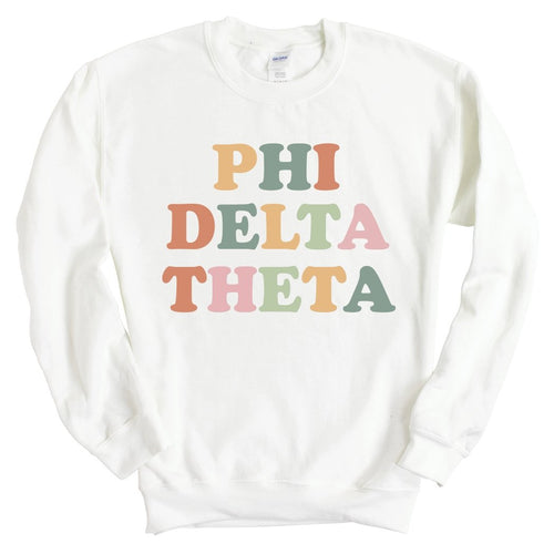 Phi Delta Theta Sweatshirt - Phi Delt Bright and Colorful Crewneck Sweatshirt - Kite and Crest