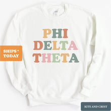 Load image into Gallery viewer, Phi Delta Theta Sweatshirt - Phi Delt Bright and Colorful Crewneck Sweatshirt - Kite and Crest
