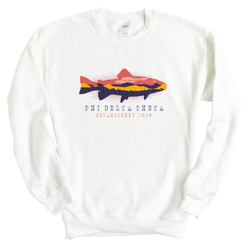 Phi Delta Theta Sweatshirt - Phi Delt Fishing Crewneck Sweatshirt - Kite and Crest