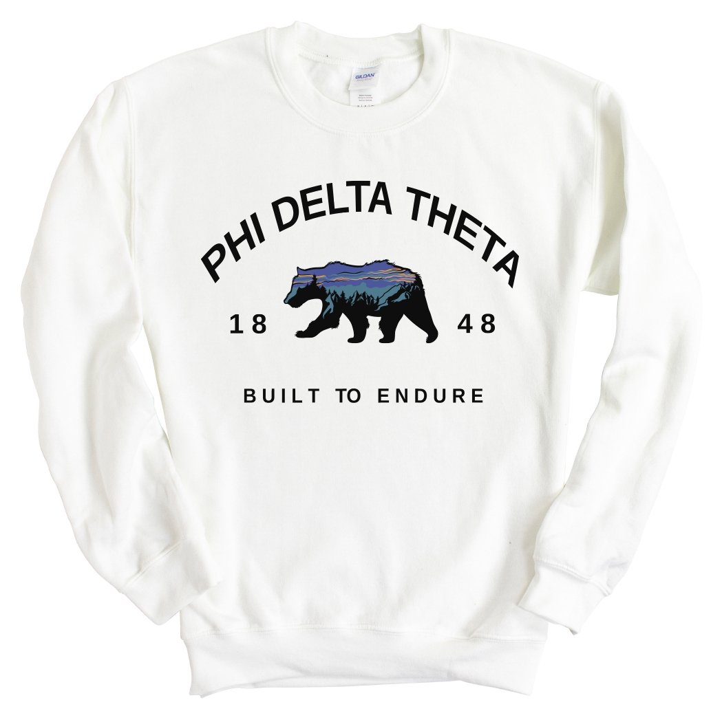 Phi Delta Theta Sweatshirt - Phi Delt Fraternal Bear Crewneck Sweatshirt - Kite and Crest