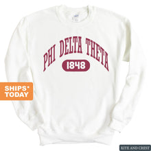 Load image into Gallery viewer, Phi Delta Theta Sweatshirt - Phi Delt Large Athletic Crewneck Sweatshirt - Kite and Crest
