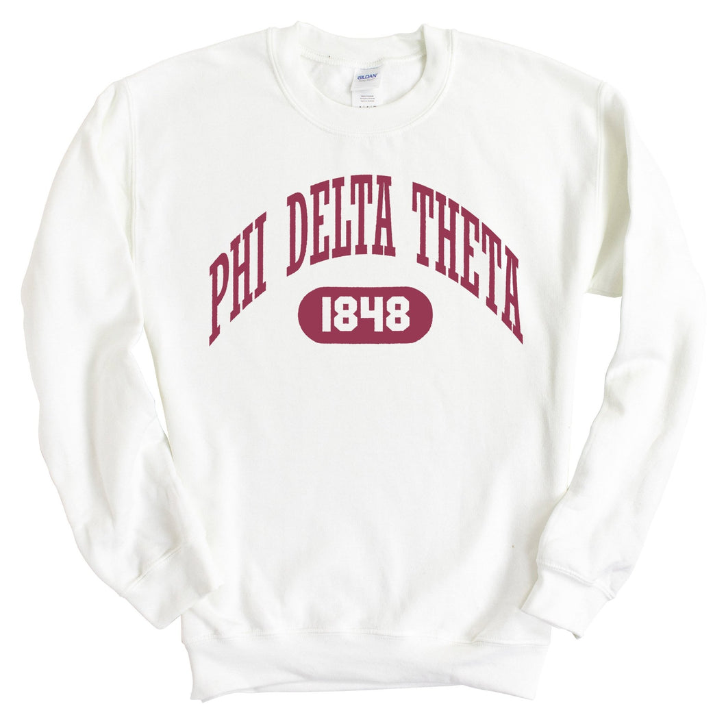 Phi Delta Theta Sweatshirt - Phi Delt Large Athletic Crewneck Sweatshirt - Kite and Crest