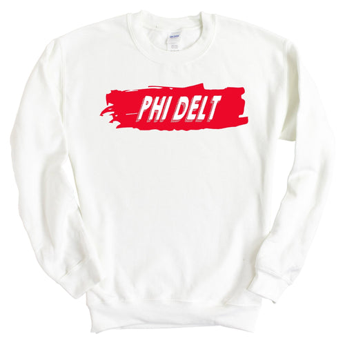 Phi Delta Theta Sweatshirt - Phi Delt Red Slash Crewneck Sweatshirt - Kite and Crest