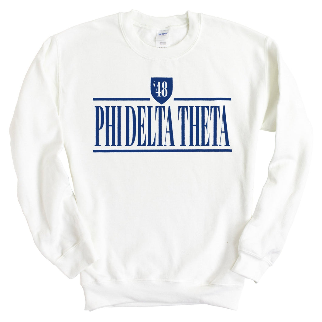 Phi Delta Theta Sweatshirt - Phi Delt Shield Crewneck Sweatshirt - Kite and Crest