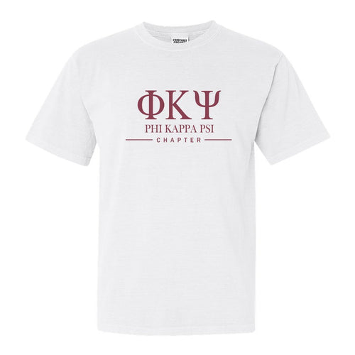 Phi Kappa Psi Comfort Colors T-Shirt - Phi Psi Basic Lined Shirt - Kite and Crest