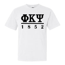 Load image into Gallery viewer, Phi Kappa Psi Comfort Colors T-Shirt - Phi Psi Black Letters Shirt - Kite and Crest

