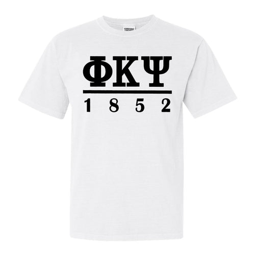 Phi Kappa Psi Comfort Colors T-Shirt - Phi Psi Black Letters Shirt - Kite and Crest