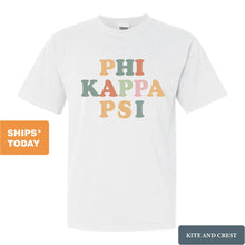 Load image into Gallery viewer, Phi Kappa Psi Comfort Colors T-Shirt - Phi Psi Bright and Colorful Shirt - Kite and Crest
