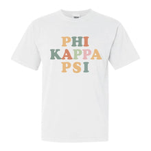 Load image into Gallery viewer, Phi Kappa Psi Comfort Colors T-Shirt - Phi Psi Bright and Colorful Shirt - Kite and Crest
