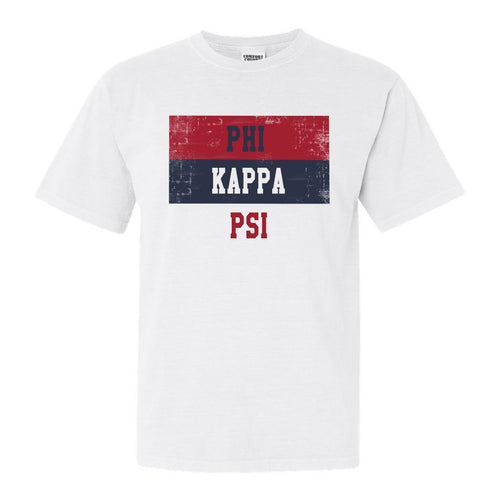 Phi Kappa Psi Comfort Colors T-Shirt - Phi Psi Colorful Stripe Shirt - Kite and Crest