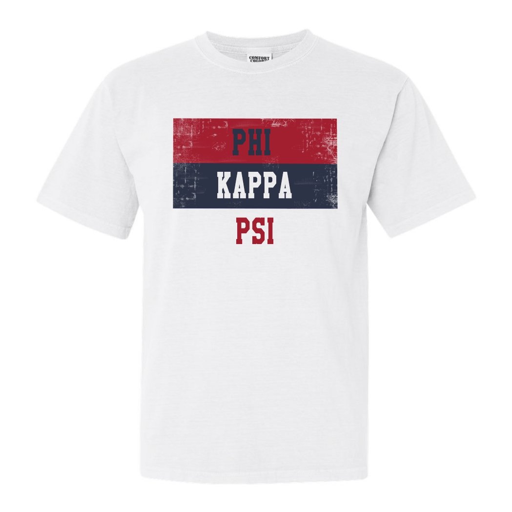 Phi Kappa Psi Comfort Colors T-Shirt - Phi Psi Colorful Stripe Shirt - Kite and Crest