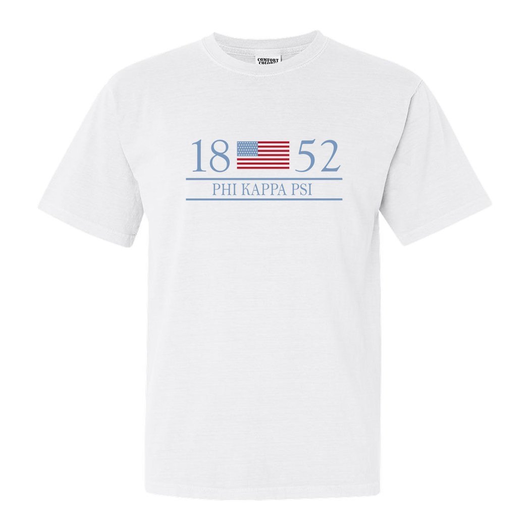 Phi Kappa Psi Comfort Colors T-Shirt - Phi Psi Flag Year Shirt - Kite and Crest