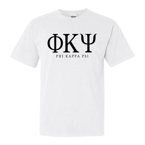 Phi Kappa Psi Comfort Colors T-Shirt - Phi Psi Fraternal Block Shirt - Kite and Crest