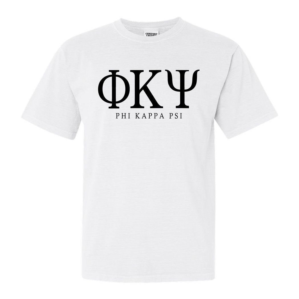 Phi Kappa Psi Comfort Colors T-Shirt - Phi Psi Fraternal Block Shirt - Kite and Crest