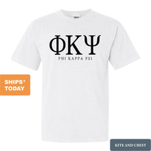 Load image into Gallery viewer, Phi Kappa Psi Comfort Colors T-Shirt - Phi Psi Fraternal Block Shirt - Kite and Crest
