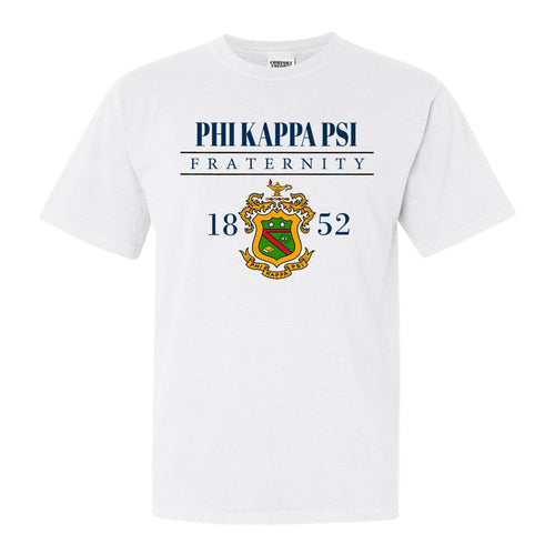 Phi Kappa Psi Comfort Colors T-Shirt - Phi Psi Large Crest Shirt - Kite and Crest