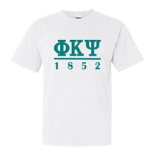 Load image into Gallery viewer, Phi Kappa Psi Comfort Colors T-Shirt - Phi Psi Lettered Basic Shirt - Kite and Crest
