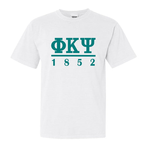 Phi Kappa Psi Comfort Colors T-Shirt - Phi Psi Lettered Basic Shirt - Kite and Crest
