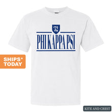 Load image into Gallery viewer, Phi Kappa Psi Comfort Colors T-Shirt - Phi Psi Shield Shirt - Kite and Crest
