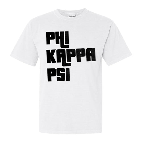Phi Kappa Psi Comfort Colors T-Shirt - Phi Psi Stacked Letters Shirt - Kite and Crest
