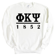 Load image into Gallery viewer, Phi Kappa Psi Sweatshirt - Phi Psi Black Letters Crewneck Sweatshirt - Kite and Crest
