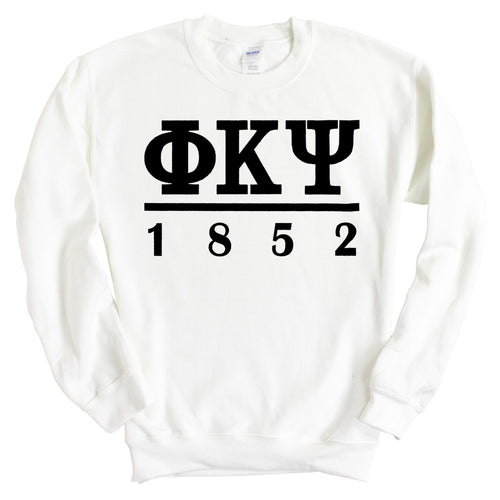 Phi Kappa Psi Sweatshirt - Phi Psi Black Letters Crewneck Sweatshirt - Kite and Crest