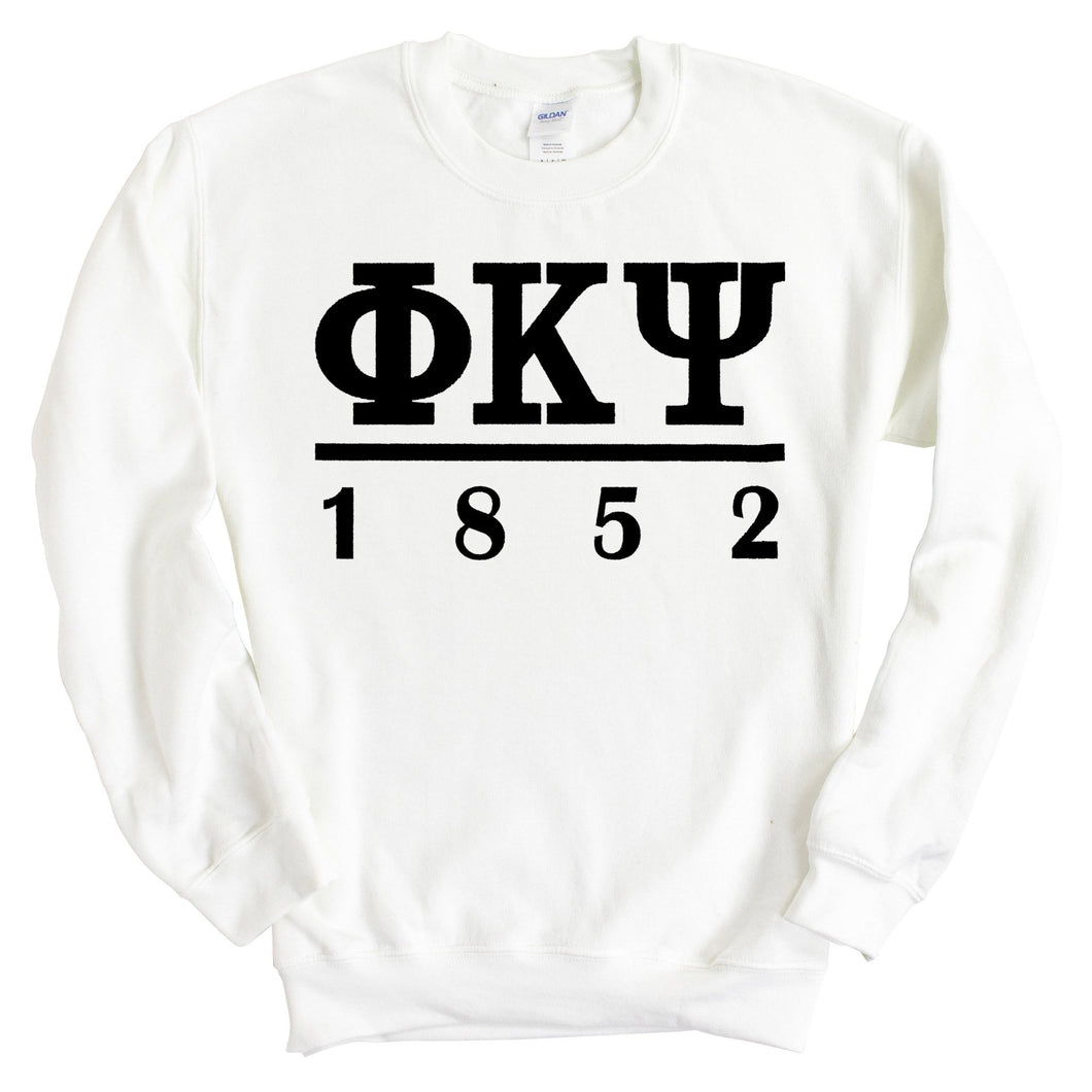 Phi Kappa Psi Sweatshirt - Phi Psi Black Letters Crewneck Sweatshirt - Kite and Crest